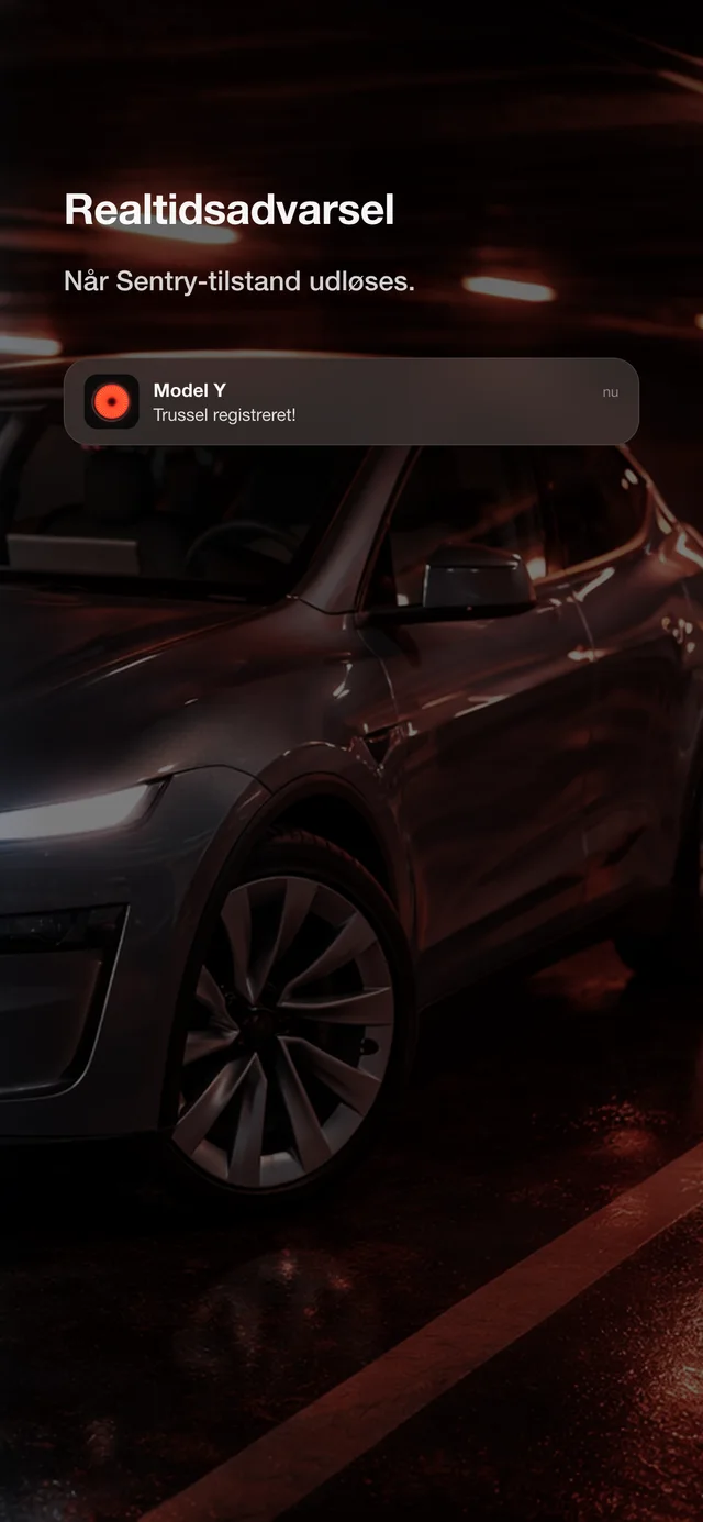 SentryAlert-realtidsadvarsel: trussel registreret nær en Tesla
